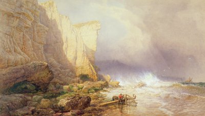 Stormy Weather, Clearing Seaton Cliffs, South Devon by John Mogford